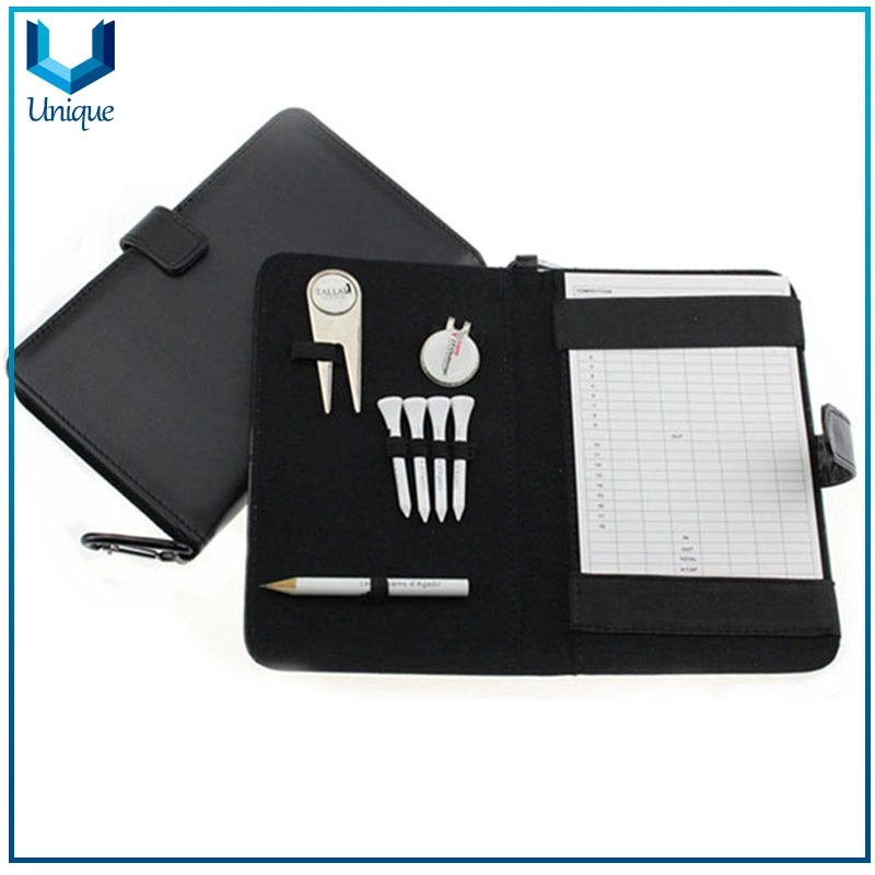 Custom Design Golf Scorecard Holder, PU Leather with Pencil W/ Custom Logo Golf Yardage Book Cover for Best Promotional Gifts