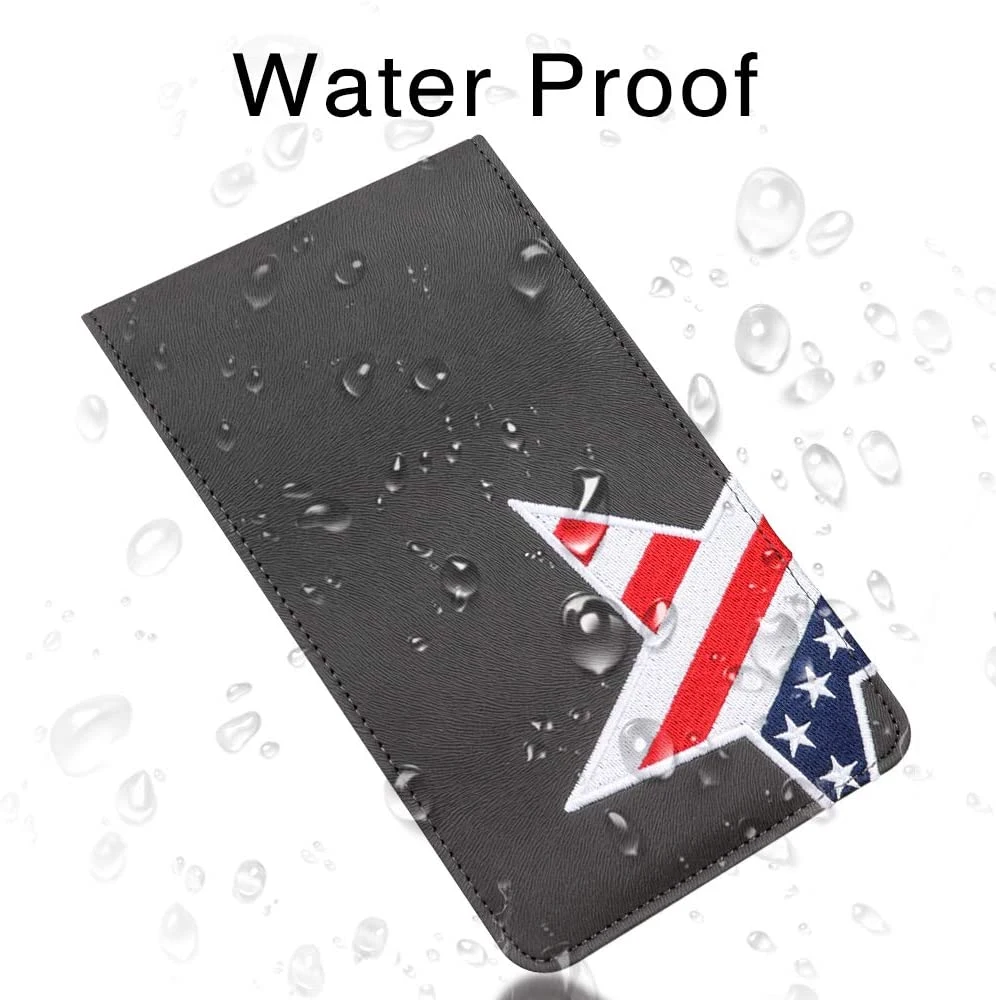 Custom Personalised Logo USA Flag Star Gray Quality PU Leather Yardage Book Cover Golf Digital Scorecard Holder