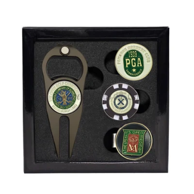 Golf Divot Tool Hat Clip Poker Chip con imán Ball Marker Golf Custom Logo Magnetic Golf Ball Marker