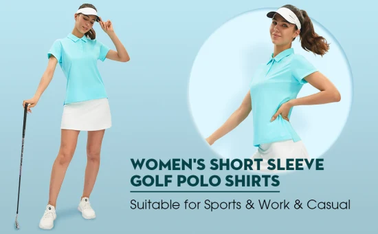 Upf50+ Polos deportivos para mujeres Tops de golf Cuello de polo sólido Camisetas atléticas que absorben la humedad para actividades al aire libre